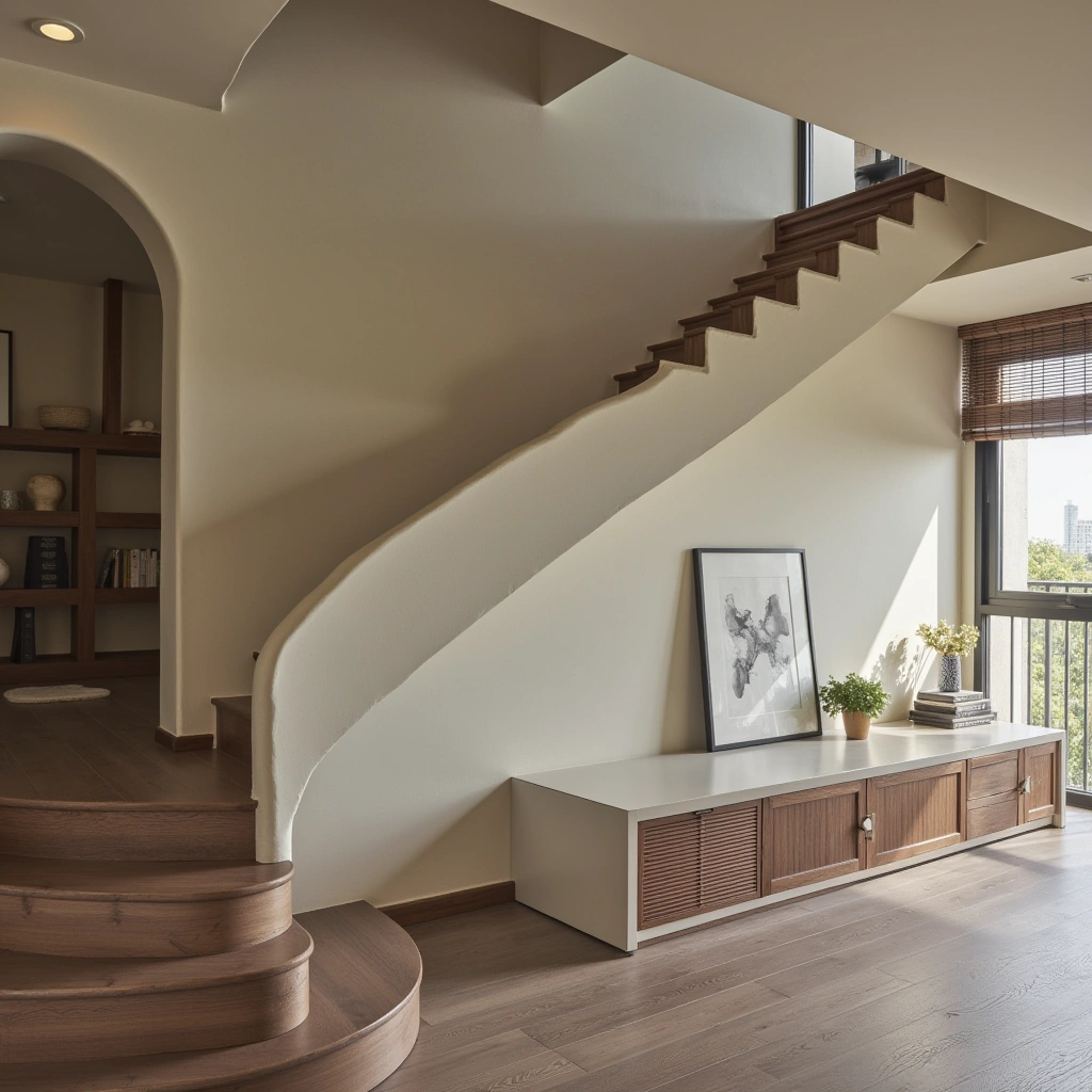 9. Curved Floating Staircase