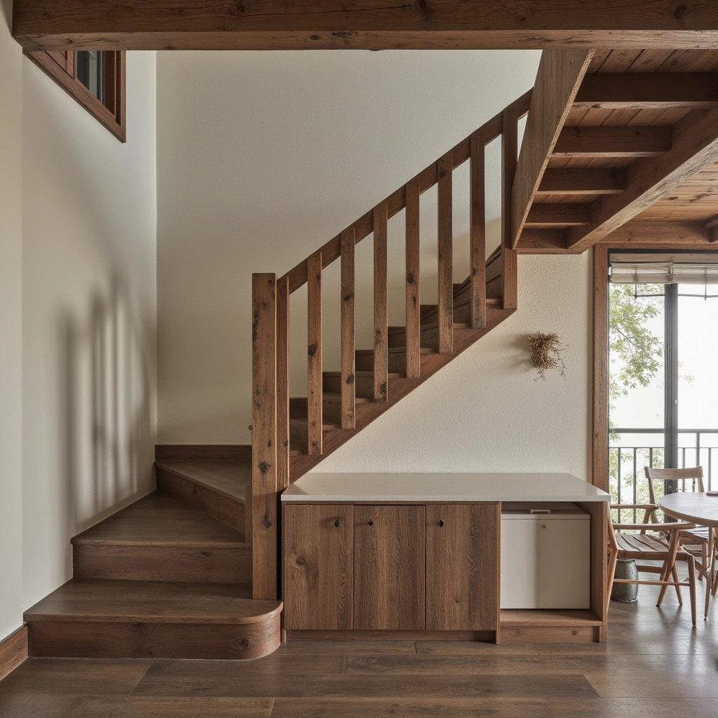 13. Rustic Timber Open Risers