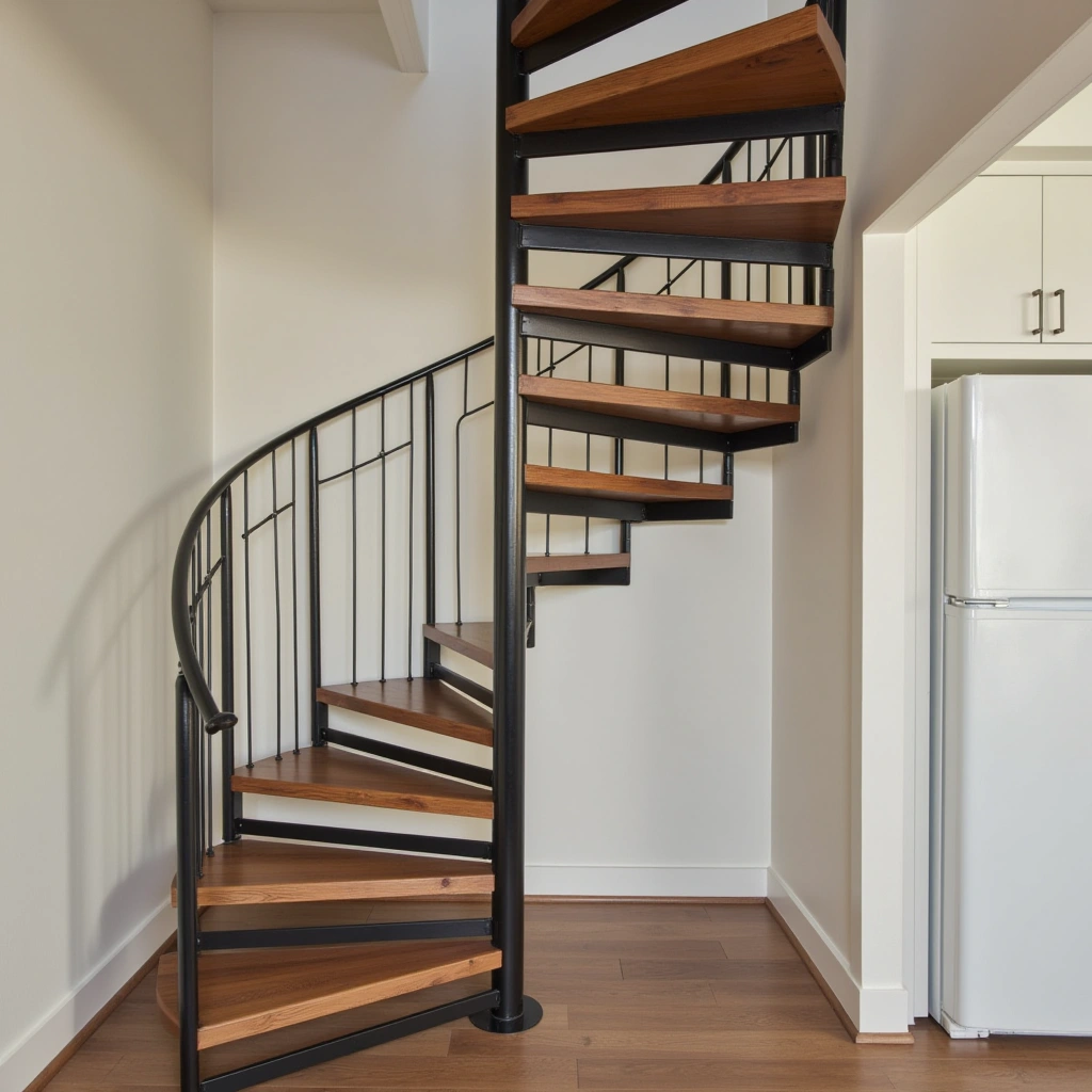 14. Floating Spiral Open Riser Stairs