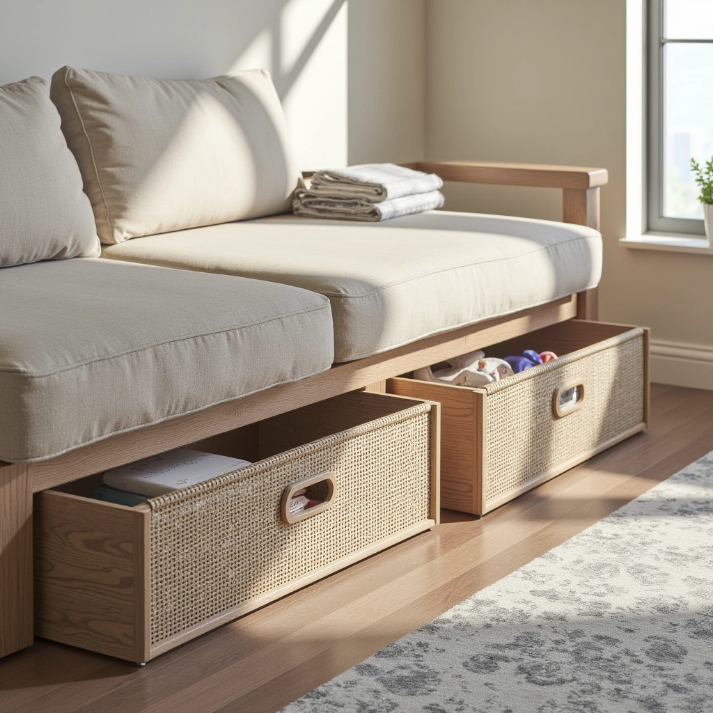 3. Under-Couch Storage Drawers