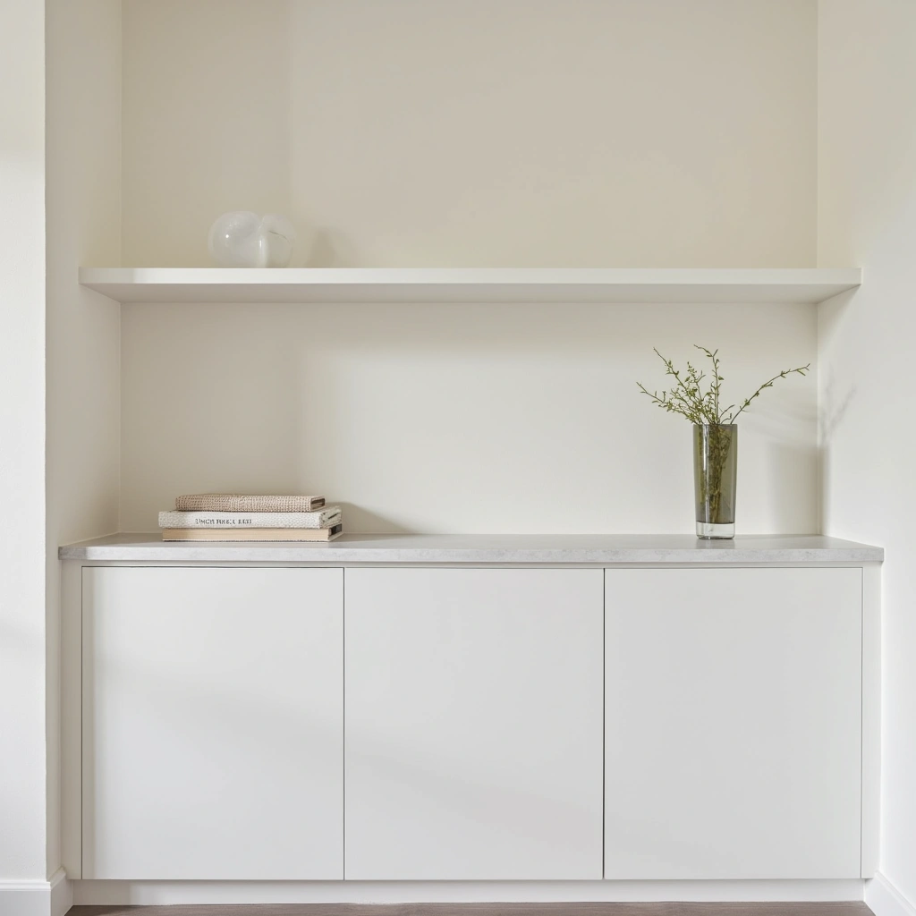 3. Minimalist White Floating Shelves for a Clean Look