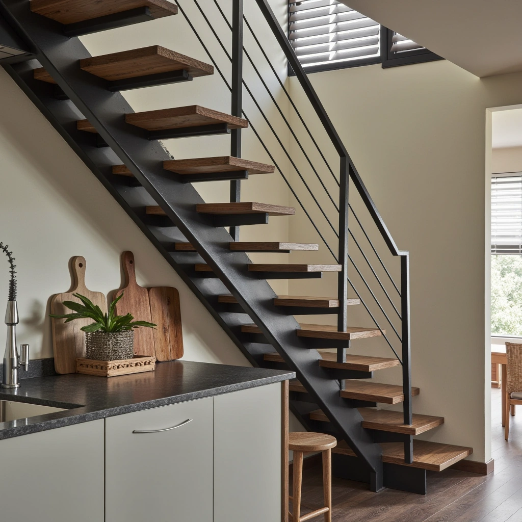 2. Metal Frame with Wooden Steps