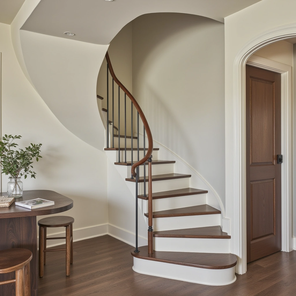 4. Curved Open Riser Stairs