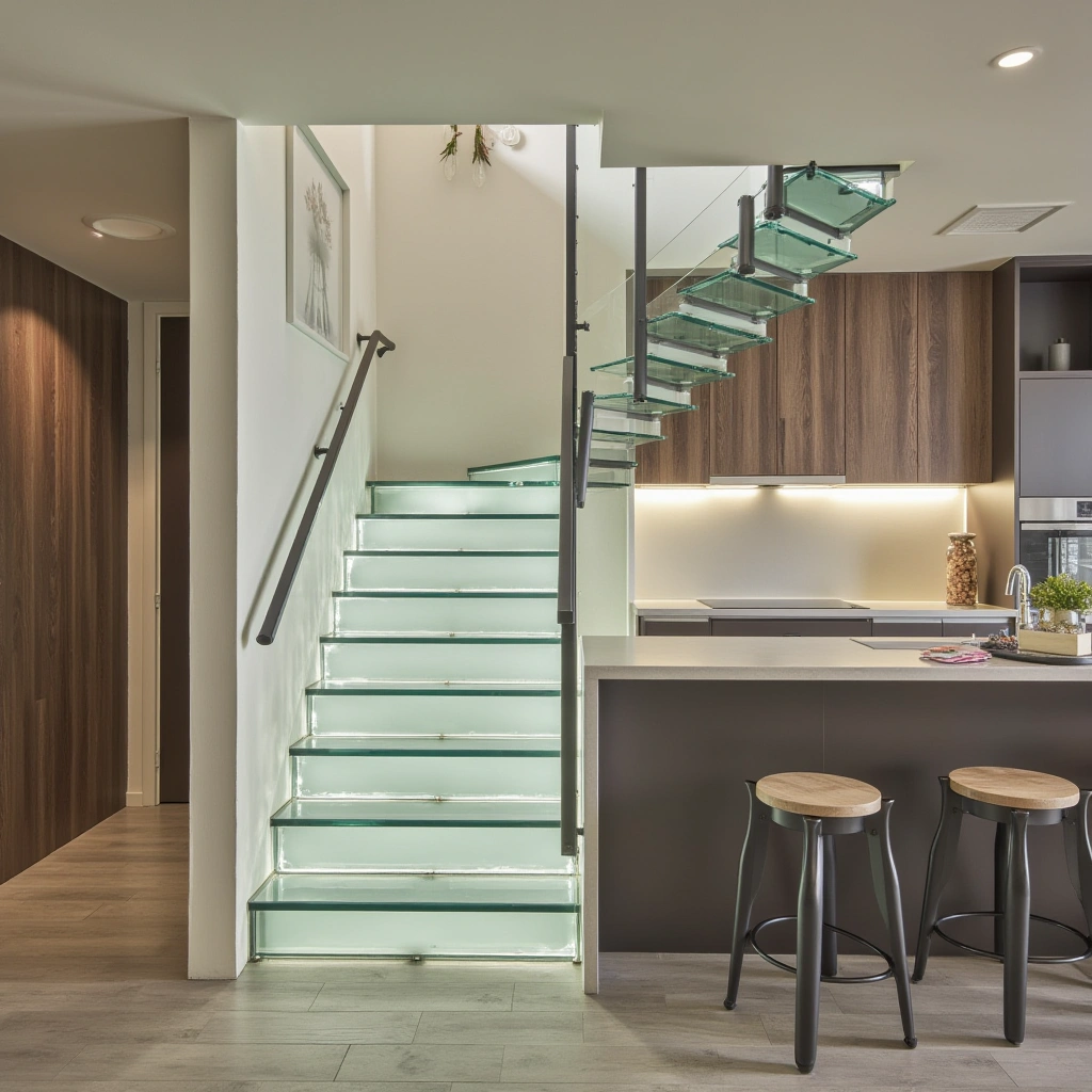 8. Glass Treads with Metal Frames