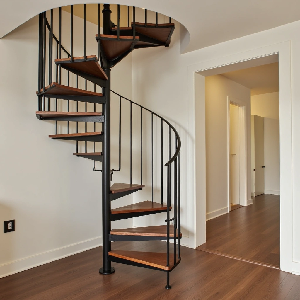 2. Space-Saving Spiral Staircase