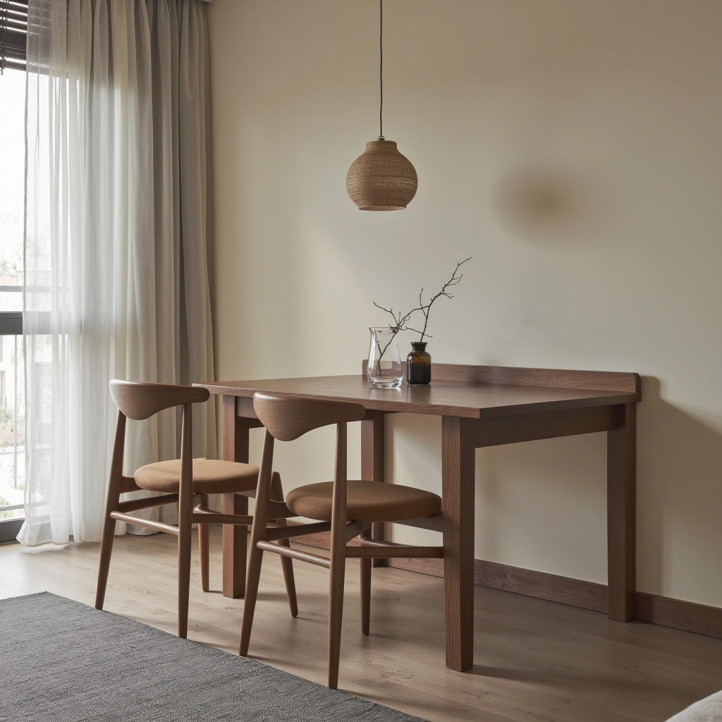 1. Fold-Down Wall-Mounted Dining Table