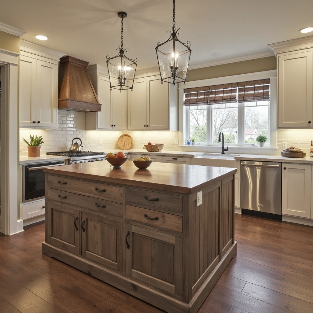 10. Farmhouse Style Kitchen Island
