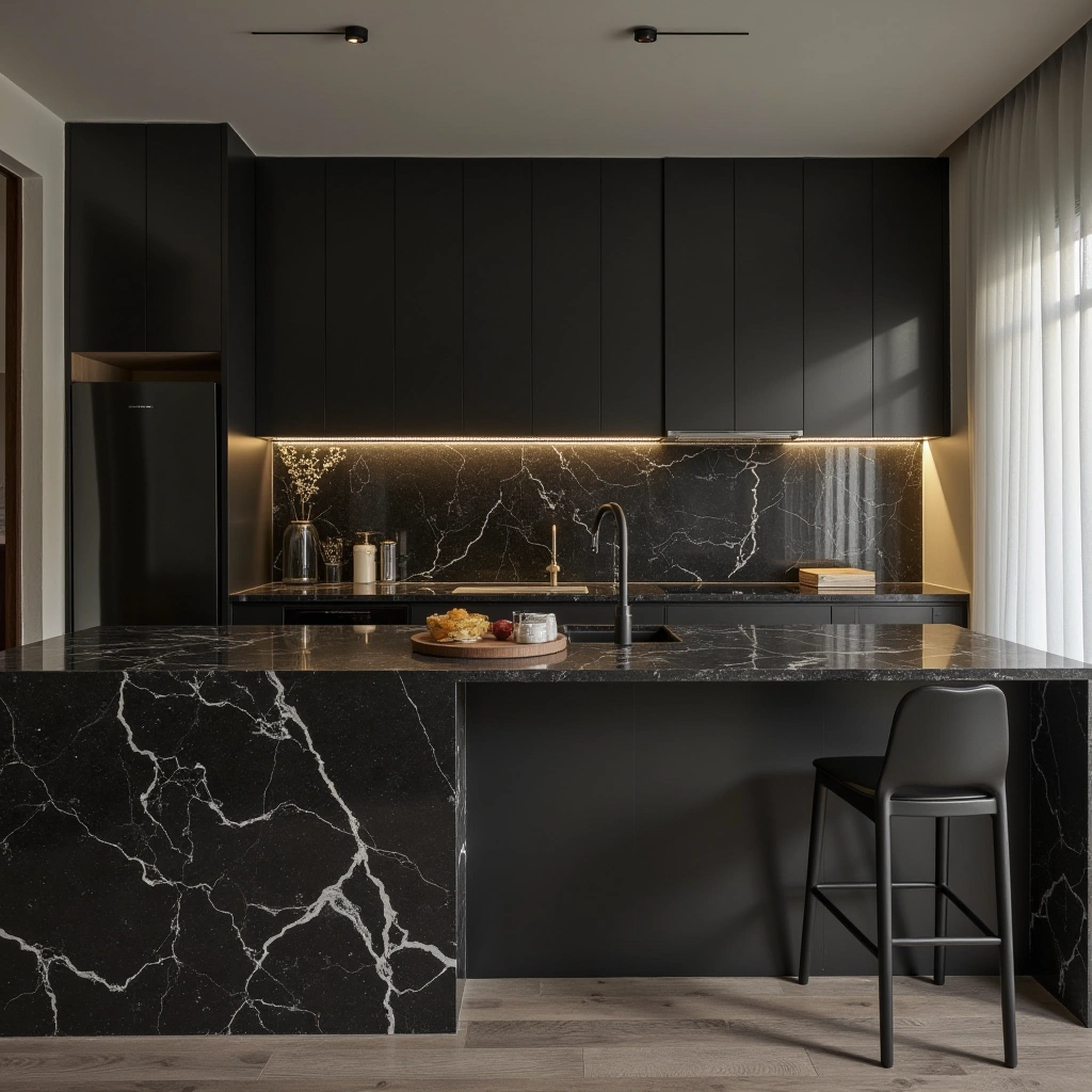 Cover image for 12 Modern Luxury Black Marble Kitchen Ideas