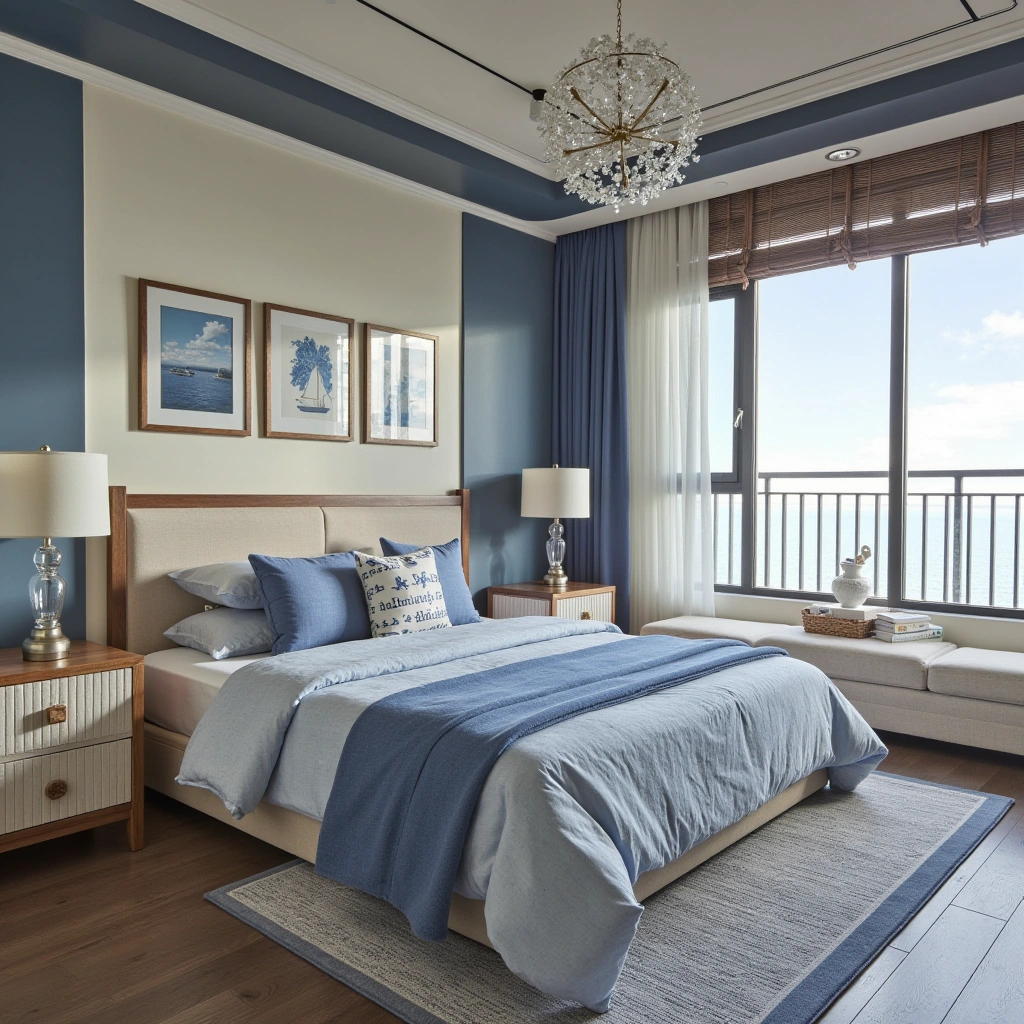 Cover image for 12 Blue and White Bedroom Ideas to Create a Serene Sanctuary