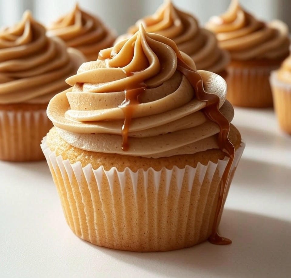 Caramel Coffee Buttercream Cupcakes